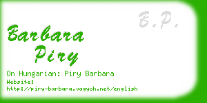 barbara piry business card